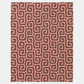 Elegant pink &brown Abstract pattern フリースブランケット (正面)