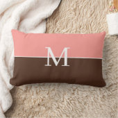 Elegant pink &brown monogram ランバークッション (ブランケット)