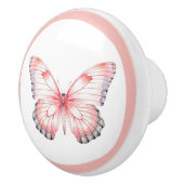 Elegant Pink Butterfly Pretty Girl's Drawer Knob セラミックノブ (右)
