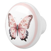 Elegant Pink Butterfly Pretty Girl's Drawer Knob セラミックノブ (右)