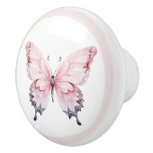 Elegant Pink Butterfly Pretty Girl's Drawer Knob セラミックノブ (右)