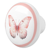 Elegant Pink Butterfly Pretty Girl's Drawer Knob セラミックノブ (右)