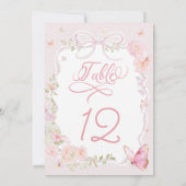 Elegant Pink Butterfly Table Number (裏面)