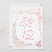 Elegant Pink Butterfly Table Number (裏面)