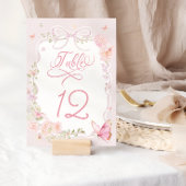 Elegant Pink Butterfly Table Number