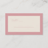 Elegant Pink Calligraphy Table Card プレイスカード (正面)