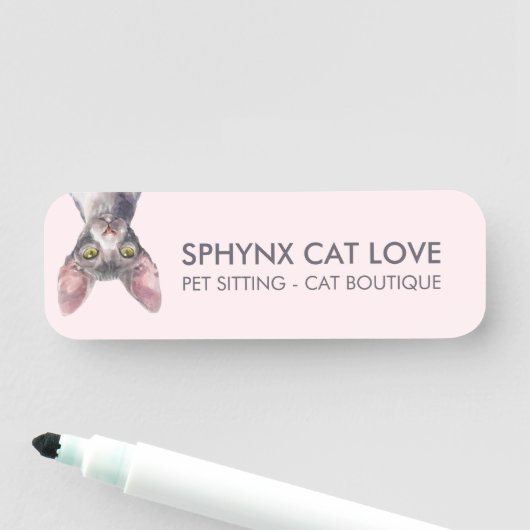Elegant Pink Canadian Sphynx Cat 名札 (インサイチュ)
