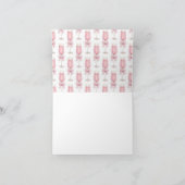 Elegant Pink Champagne Bow Shower Thank You Card サンキューカード (内部)