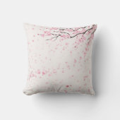 Elegant Pink Cherry Blossom Floral Throw Pillow クッション (正面)