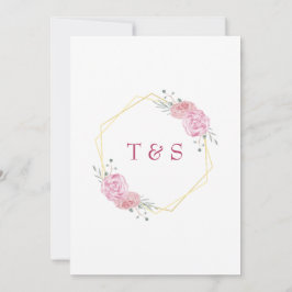 Elegant Pink Cherry Blossom Floral Wedding Invitat 招待状