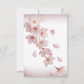 Elegant Pink Cherry Blossom Glitter Wedding 招待状 (裏面)