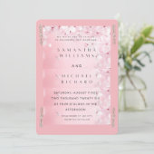 Elegant Pink Cherry Blossom Wedding Invitation - C 招待状 (スタンド正面)