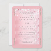 Elegant Pink Cherry Blossom Wedding Invitation - C 招待状 (正面)