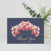 Elegant Pink Chic Orchid Bridal Shower Thank You サンキューカード (スタンド正面)