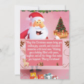 Elegant Pink Christmas Card with Custom PhotoFrame 招待状 (裏面)