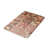 Elegant Pink Christmas Patchwork Blanket バスマット (アングル)