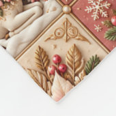 Elegant Pink Christmas Patchwork Blanket フリースブランケット (角)