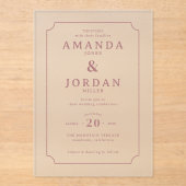 Elegant Pink Classic Wedding Invitation アクリル招待状 (正面)