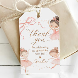 Elegant Pink Coquette Ballerina Girl Birthday ギフトタグ