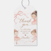 Elegant Pink Coquette Ballerina Girl Birthday ギフトタグ (裏面)