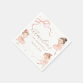 Elegant Pink Coquette Ballerina Girl Birthday スタンダードカクテルナプキン (角)