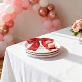 Elegant Pink Coquette Bow Baby Shower Girl  ペーパープレート