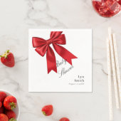 Elegant Pink Coquette Bow Baby Shower Girl Napkins スタンダードカクテルナプキン (インサイチュ)