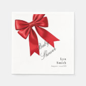 Elegant Pink Coquette Bow Baby Shower Girl Napkins スタンダードカクテルナプキン (正面)