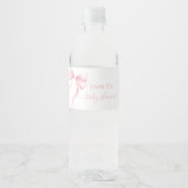 Elegant Pink Coquette Bow Girl Baby Shower ペットボトルラベル (正面)