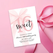 Elegant Pink Coquette Bow Sweet 16 Birthday 招待状