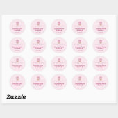 Elegant Pink Cupcake Bakery Product ラウンドシール (シート)
