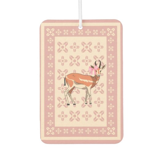 Elegant Pink Doe-patterned Christmas カーエアーフレッシュナー (正面)