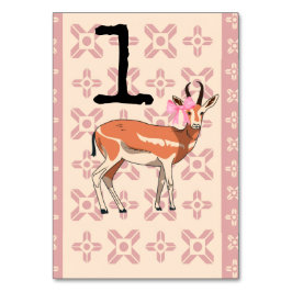 Elegant Pink Doe-patterned Christmas  テーブルナンバー