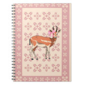 Elegant Pink Doe-patterned Christmas  ノートブック (正面)