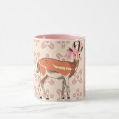 Elegant Pink Doe-patterned Christmas  マグカップ (中央)