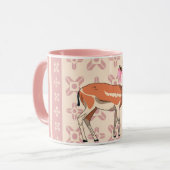 Elegant Pink Doe-patterned Christmas  マグカップ (正面左)