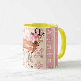 Elegant Pink Doe-patterned Christmas  マグカップ