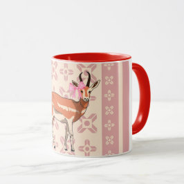 Elegant Pink Doe-patterned Christmas  マグカップ