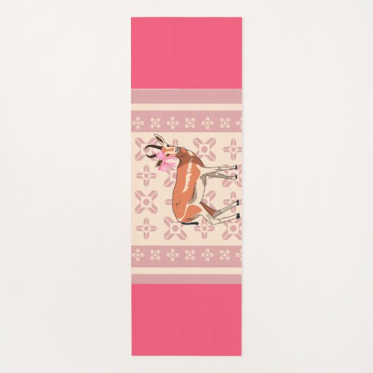 Elegant Pink Doe-patterned Christmas  ヨガマット (正面)