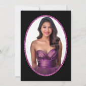 Elegant pink dress 18th birthday debut 招待状 (裏面)