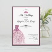 Elegant pink dress 18th birthday debut 招待状 (スタンド正面)