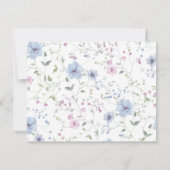 Elegant Pink & Dusty Blue Floral Wedding  Save The セーブザデート (裏面)