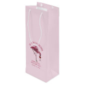 Elegant Pink Flamingo 50th Birthday Novelty ワインギフトバッグ (裏面アングル)
