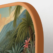 Elegant pink flamingo tropical paradise ピックルボールラケット (左詳細)