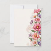 Elegant Pink Floral サンキューカード (裏面)