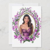 Elegant Pink Floral 18th Birthday Debut 招待状 (裏面)