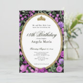 Elegant Pink Floral 18th Birthday Debut 招待状 (スタンド正面)