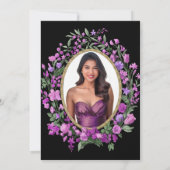 Elegant Pink Floral 18th Birthday Debut 招待状 (裏面)