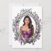 Elegant Pink Floral 18th Birthday Debut 招待状 (裏面)