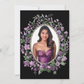 Elegant Pink Floral 18th Birthday Debut 招待状 (裏面)